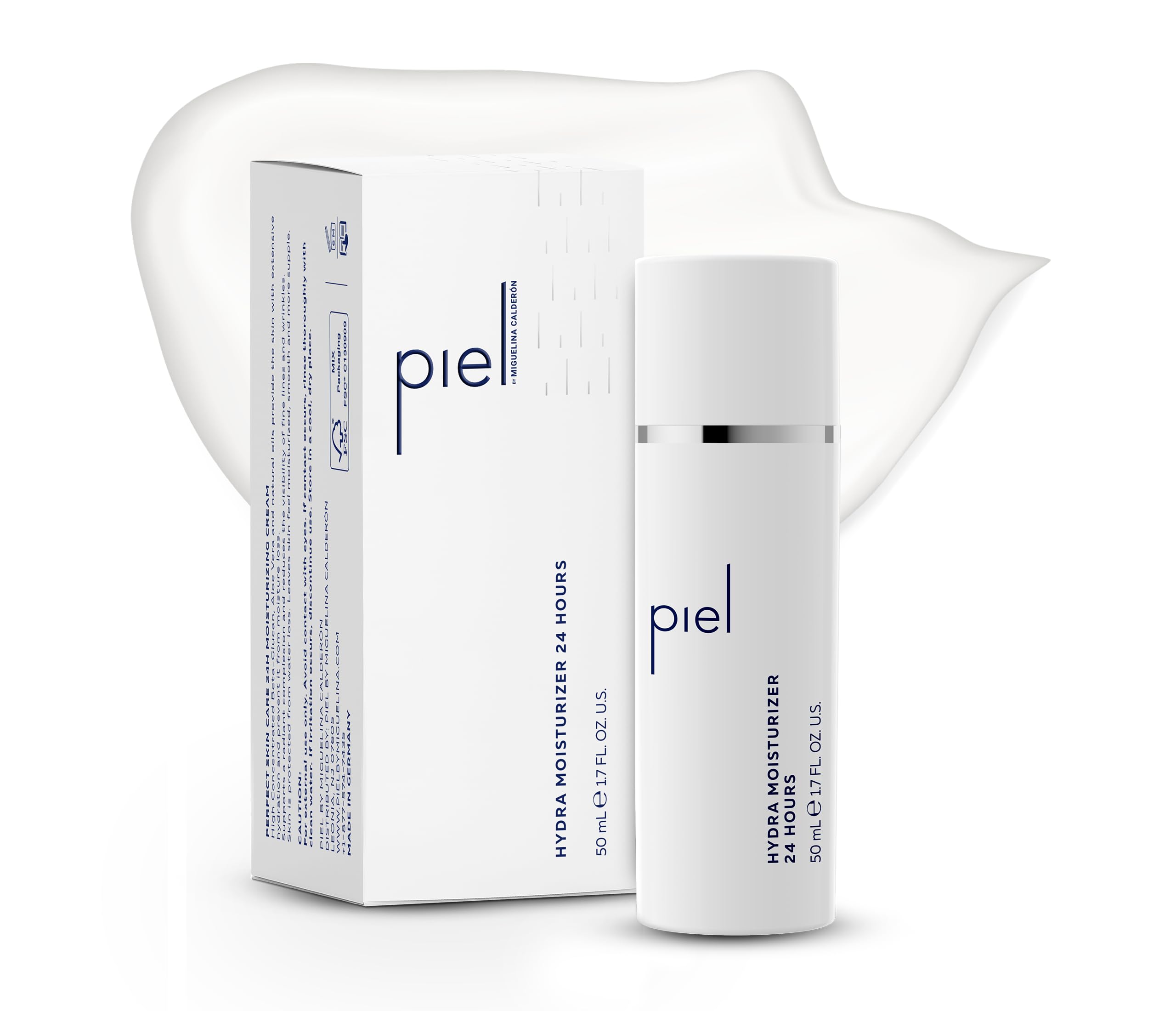 Piel by Miguelina Calderon Hydra Moisturizer bottle close-up highlighting lightweight hydration.