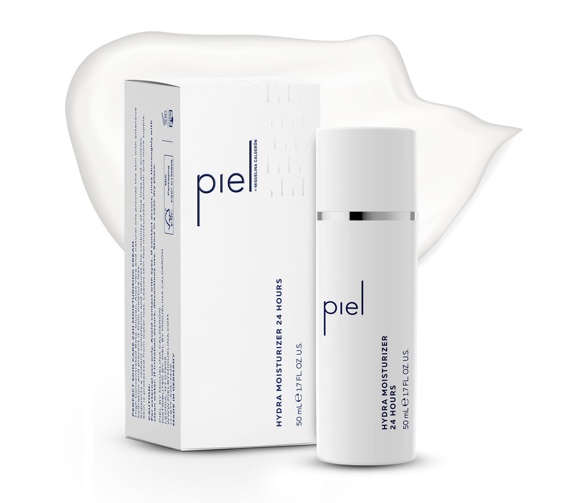 Piel by Miguelina Calderon Hydra Moisturizer bottle close-up highlighting lightweight hydration.