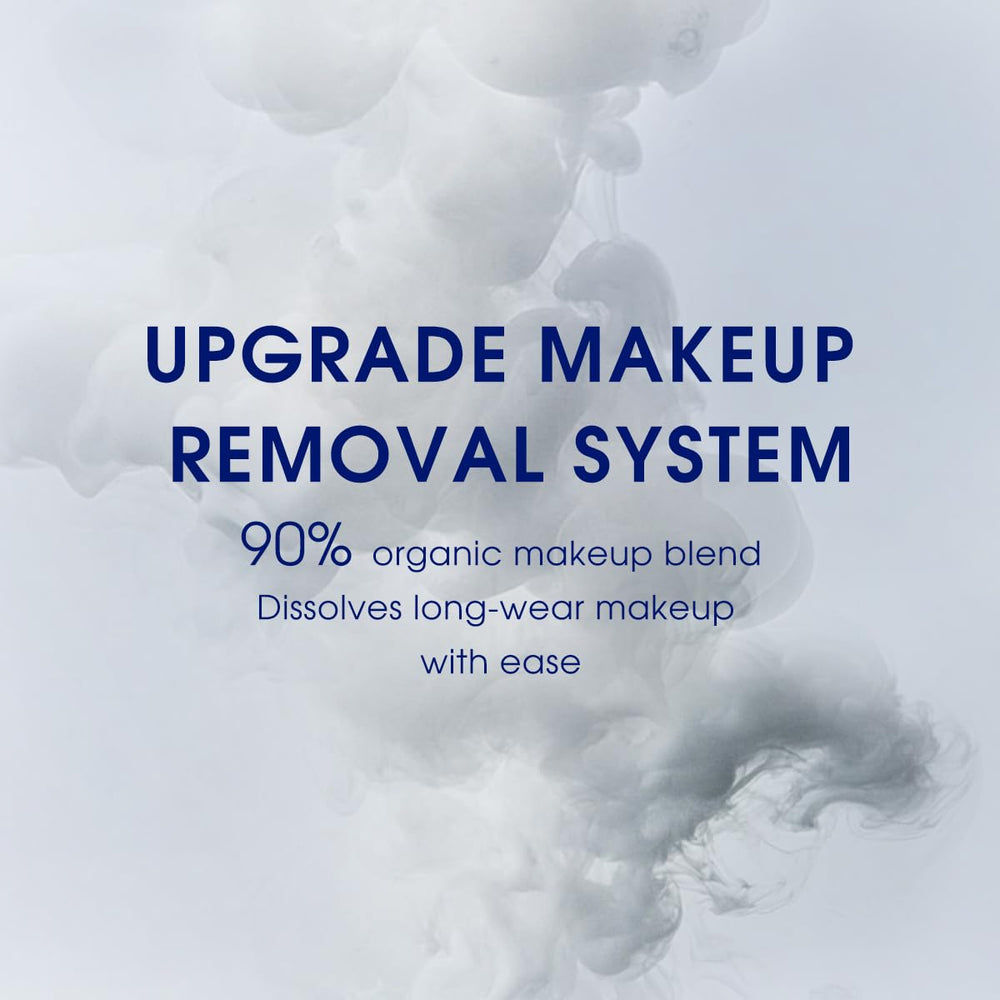 Pier Auge Cleansing Oil eye makeup dissolve close-up shows gentle cleansing.