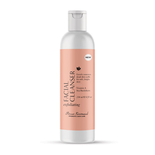 Pierre Freeman's probiotic exfoliating cleanser bottle front for refreshed skin