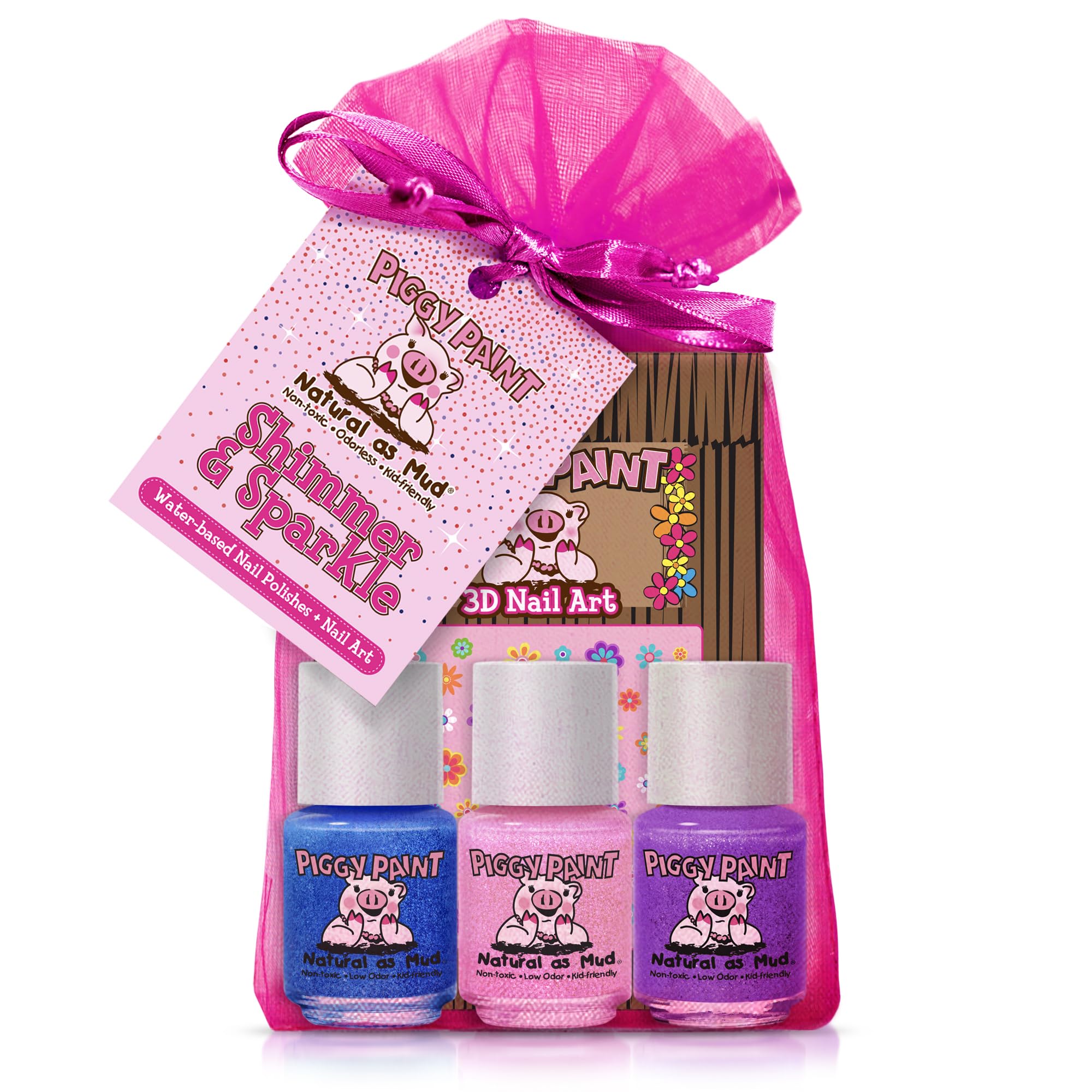 Piggy Paint gift-set bottles on display, safe, non-toxic fun for kids.