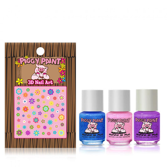 Piggy Paint glitter polish swatch highlights sparkle without harsh chemicals.