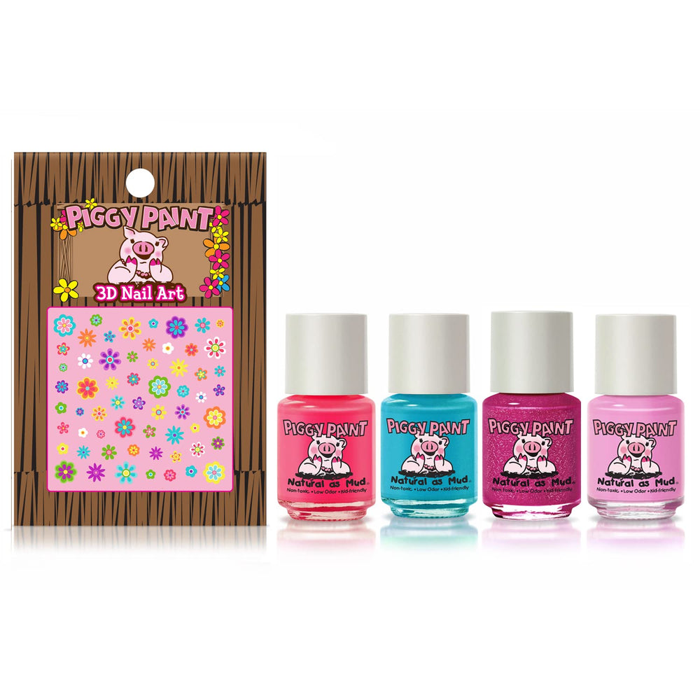 Piggy Paint Party Hearty nail art set with 3-D stickers