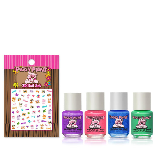 Piggy Paint paw-print 3-D nail art stickers for playful designs