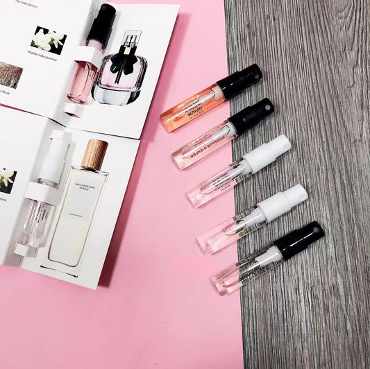 Pilestone sampler with random selection for designer fragrance exploration.