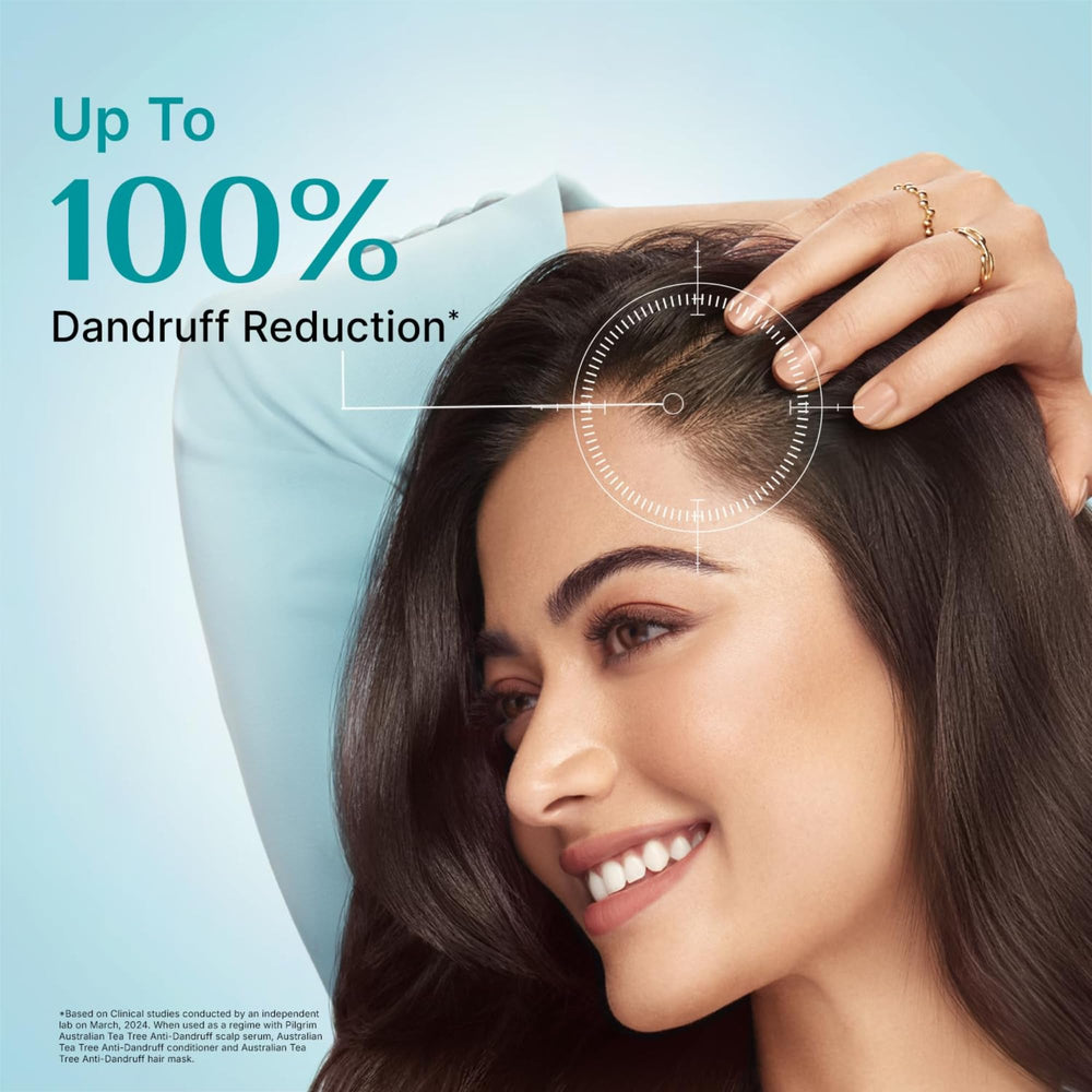 Pilgrim Anti-Dandruff Shampoo leaves hair soft and shiny after wash.