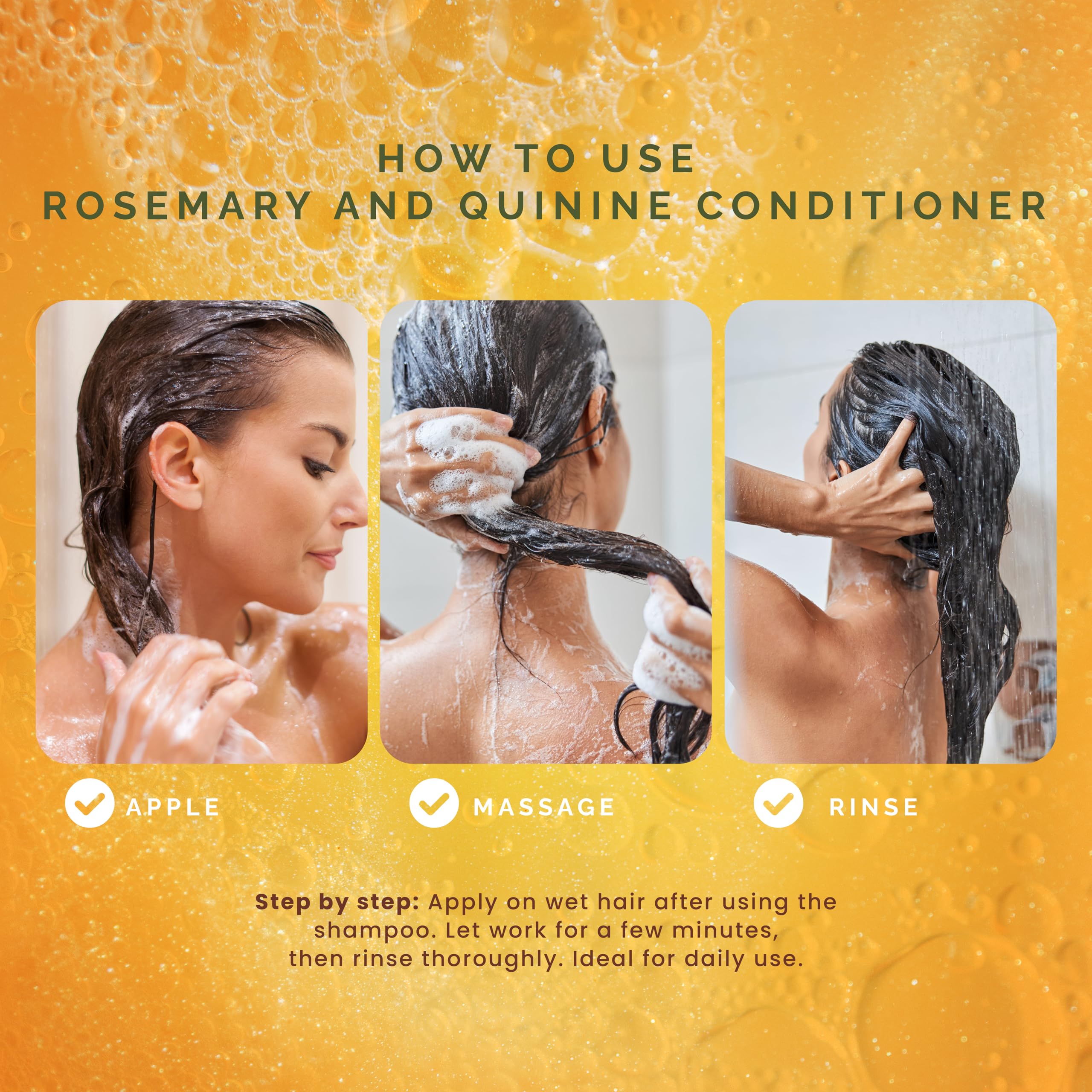 Pili Natural conditioner label front noting suitability for all hair types.