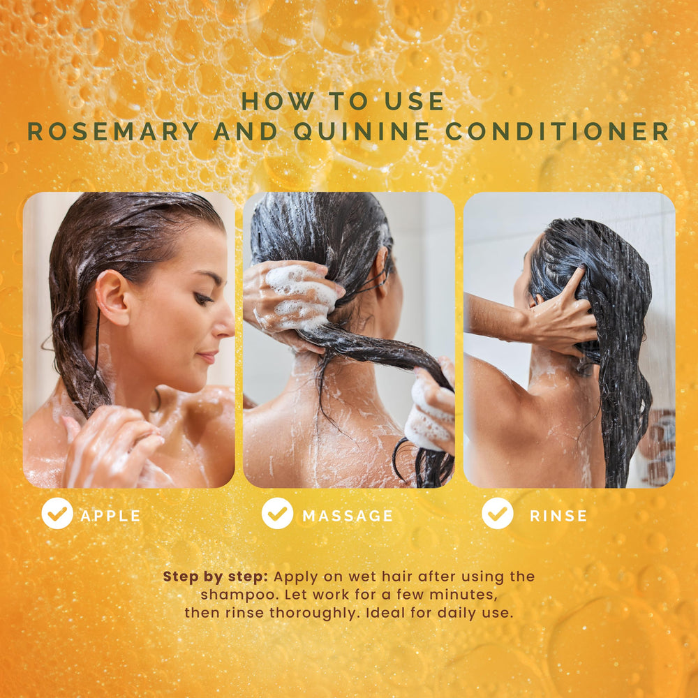 Pili Natural conditioner label front noting suitability for all hair types.