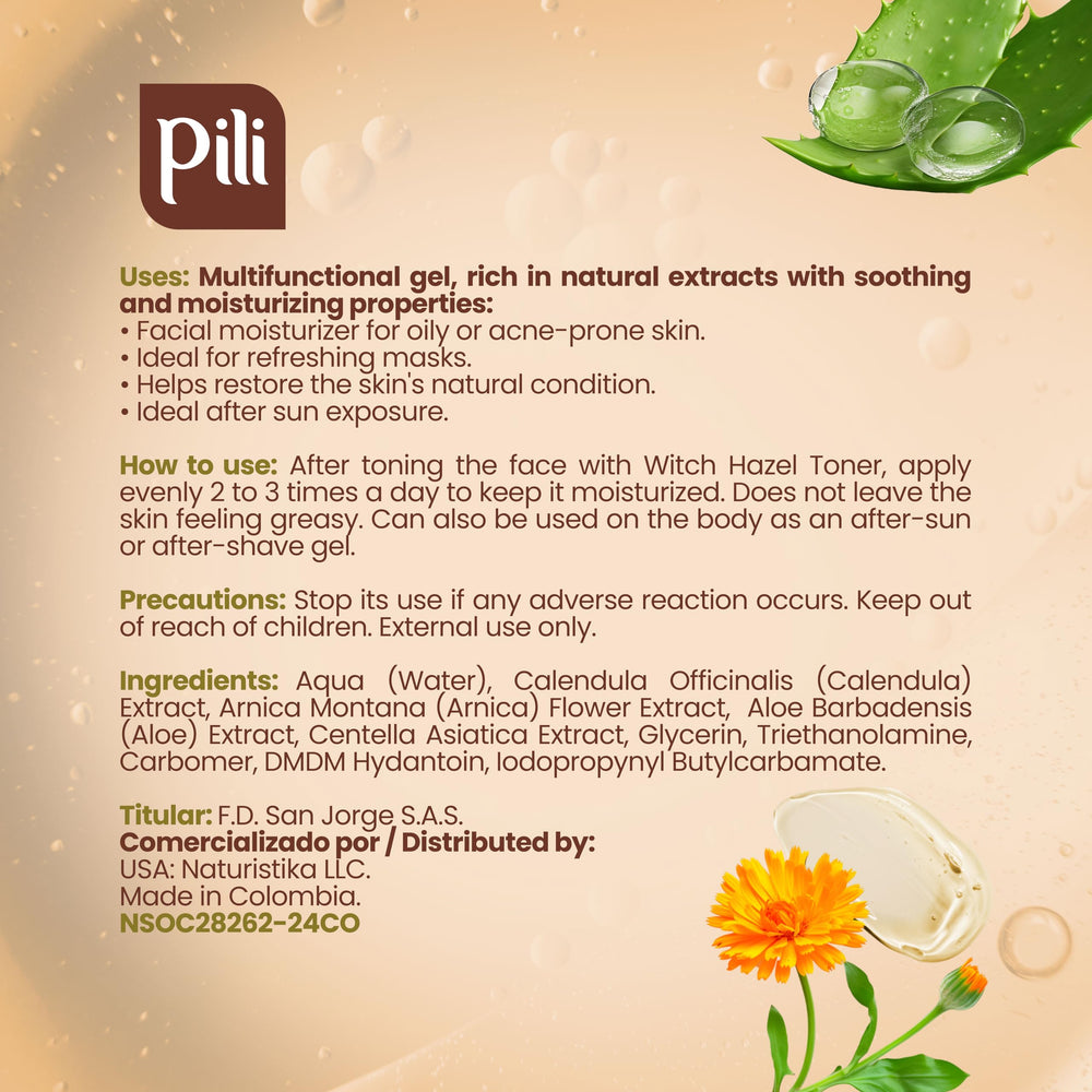 Pili Natural Hydrogel free parabens alcohol dyes for gentle care