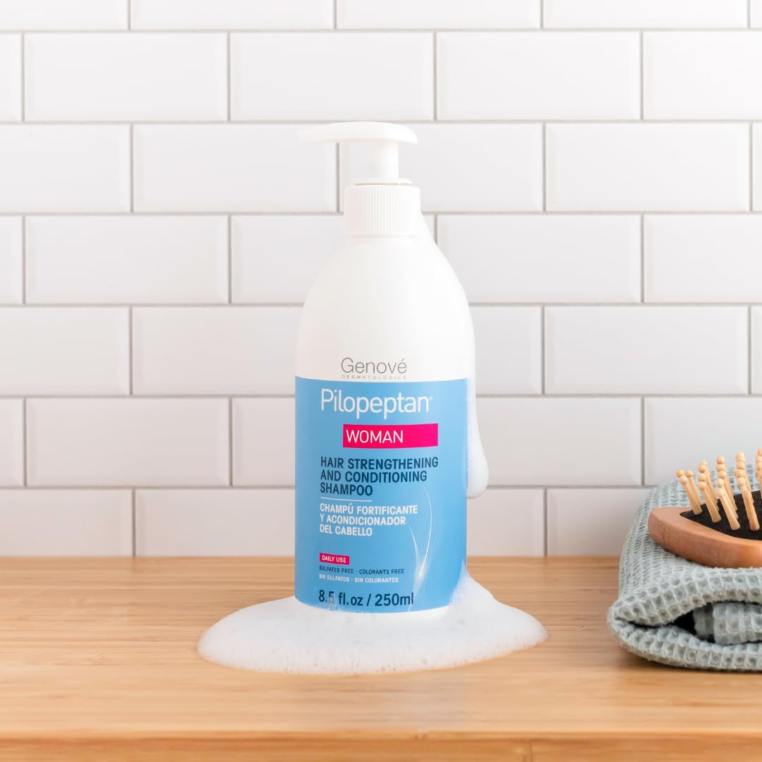 Pilopeptan Woman Shampoo elasticity sample illustrating improved hair flexibility.