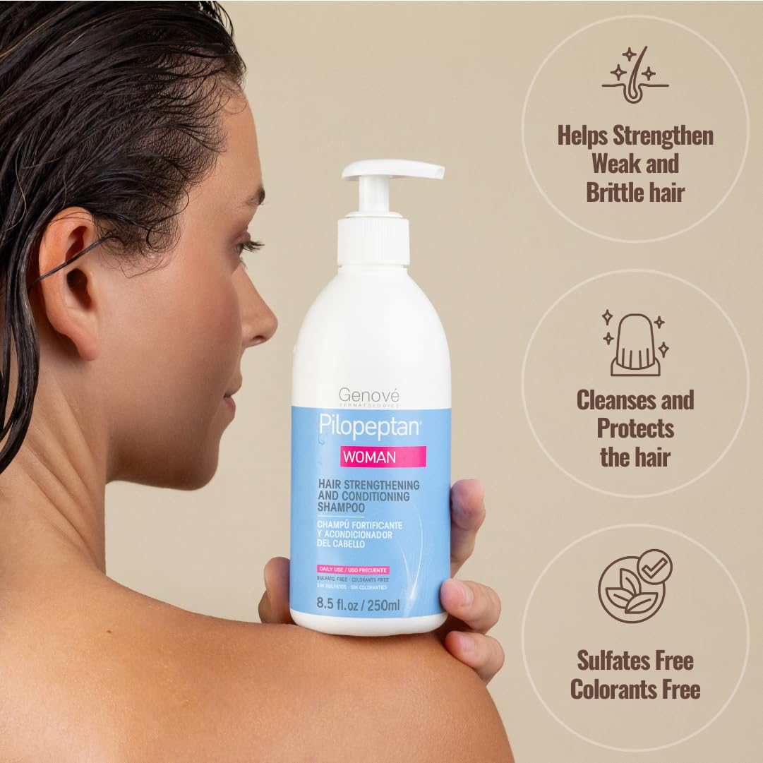 Pilopeptan Woman Shampoo lather close-up highlighting rich foam for gentle care.