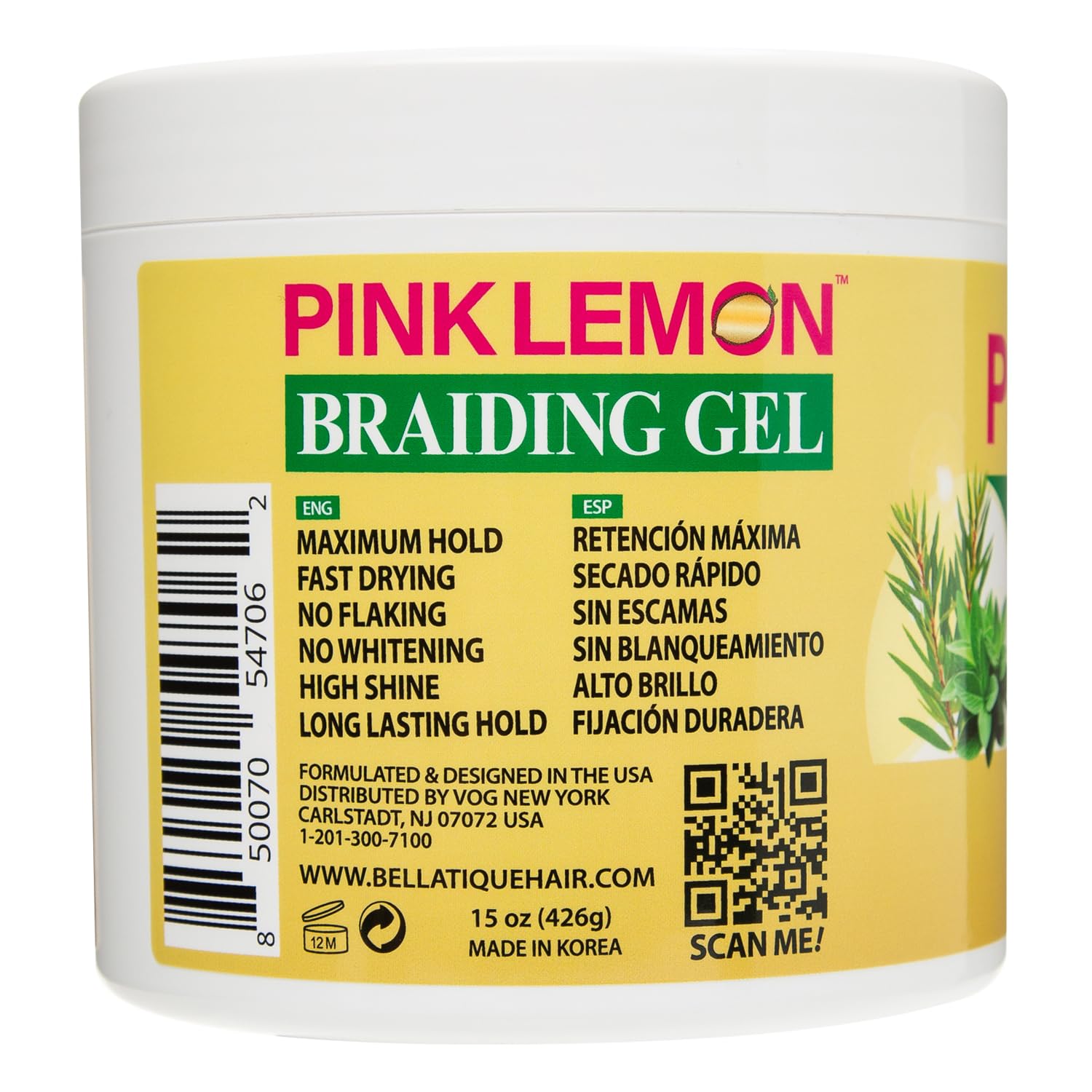 PINK LEMON Braiding Gel bottle displayed on styling table