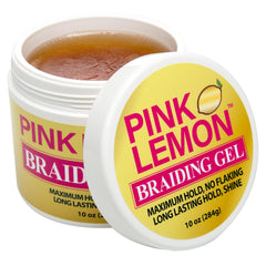 PINK LEMON Braiding Gel smooths edges without buildup.