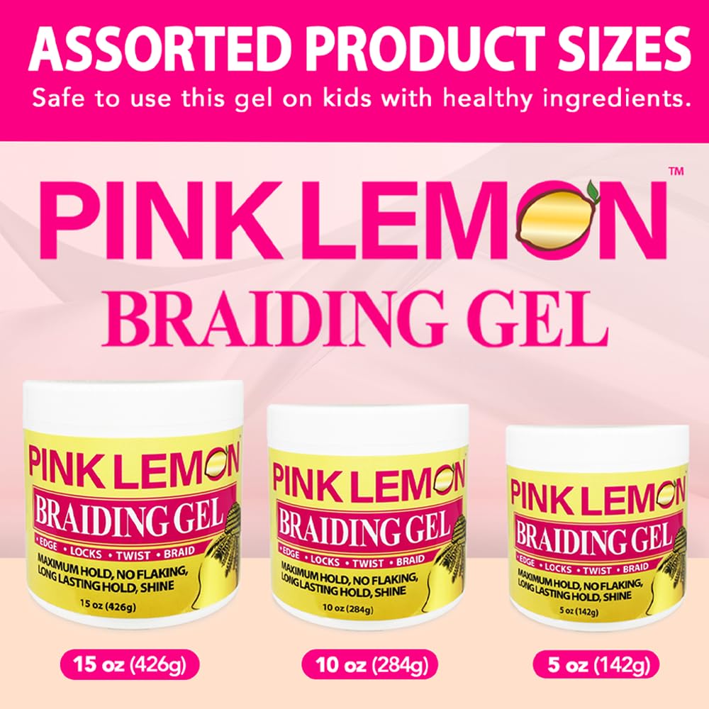 PINK LEMON Braiding Gel works across all hair types for versatile styling.