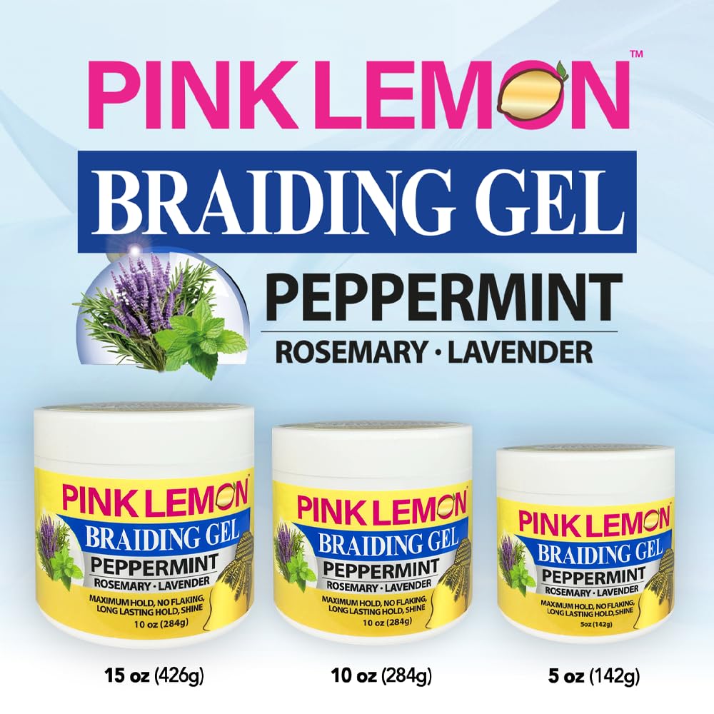 High shine finish from Pink Lemon Peppermint braiding gel on hair