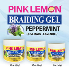 High shine finish from Pink Lemon Peppermint braiding gel on hair