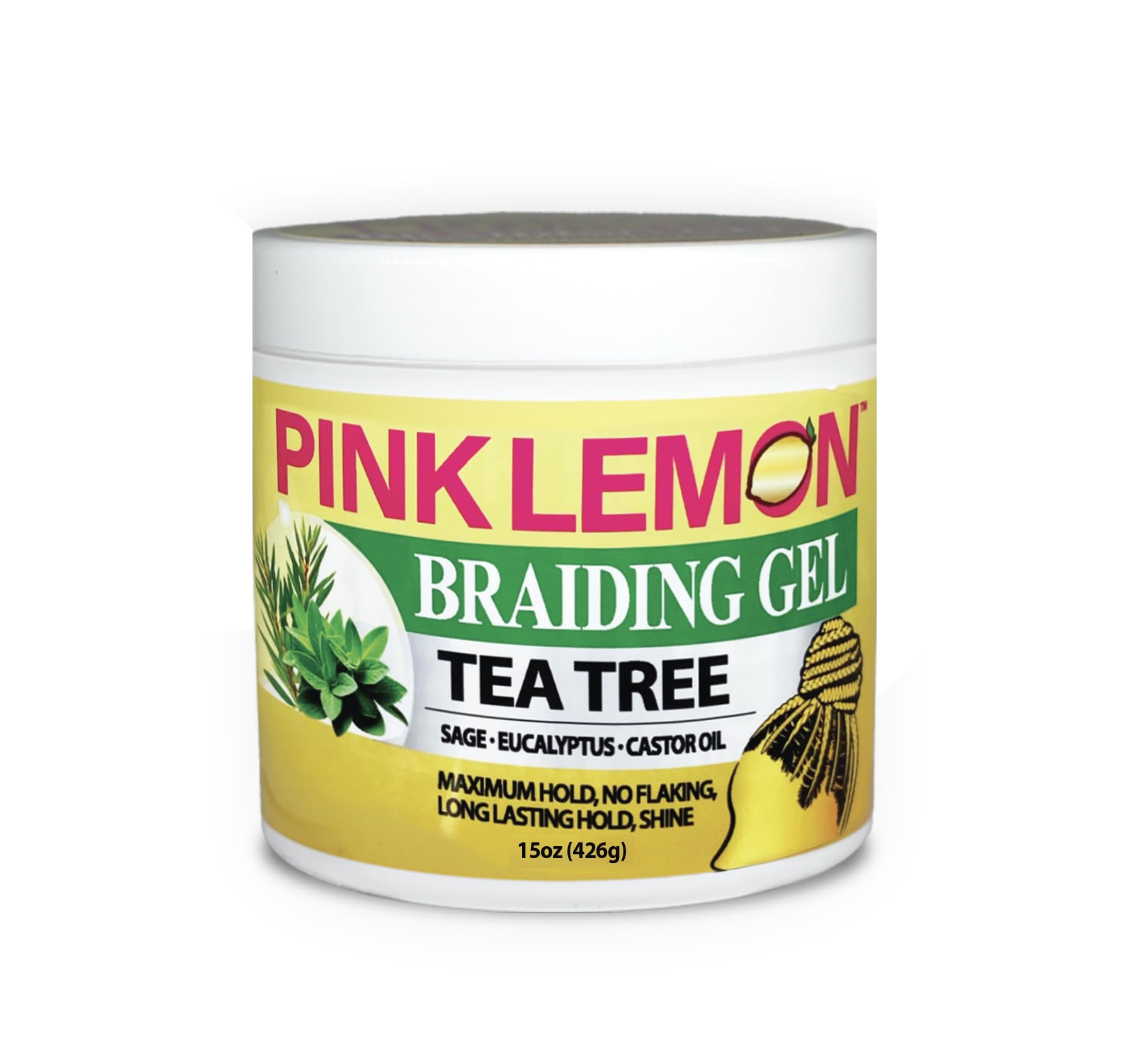 PINK LEMON Braiding Gel with Tea Tree delivering maximum hold for braids
