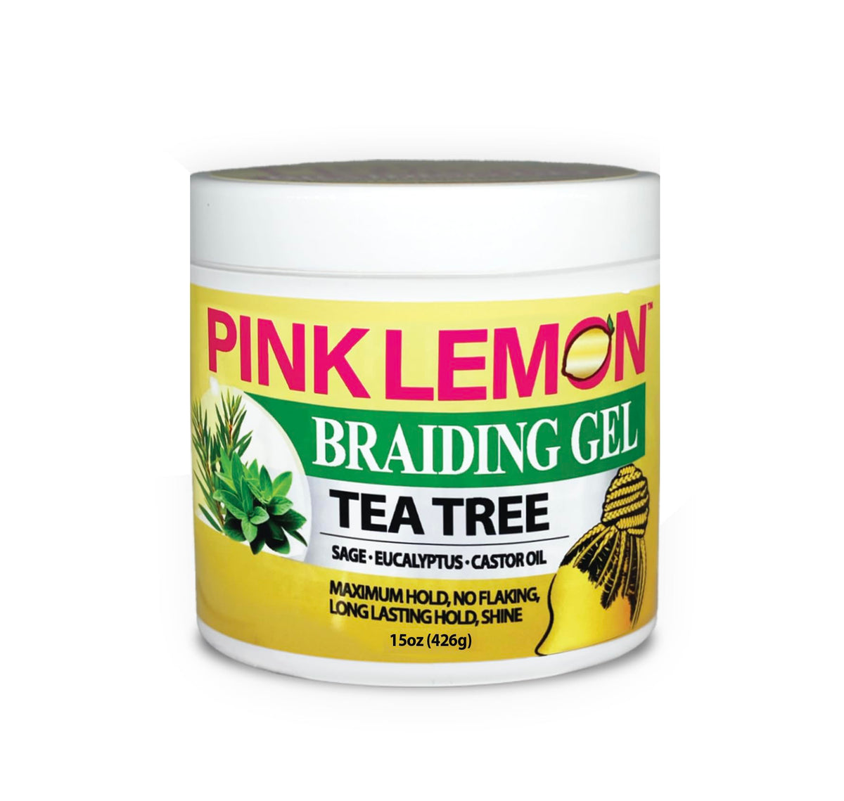PINK LEMON Braiding Gel with Tea Tree delivering maximum hold for braids