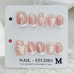 Pink sparkling accent nails add a playful glow for evenings out.