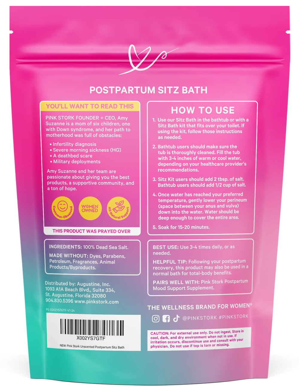 Pink Stork Perineal Care Ritual usage scene illustrating daily soak routine.