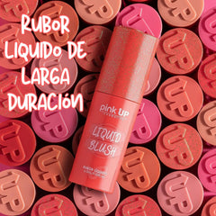 Pink Up Sunrise cheek swatch shows soft matte color with subtle shimmer.