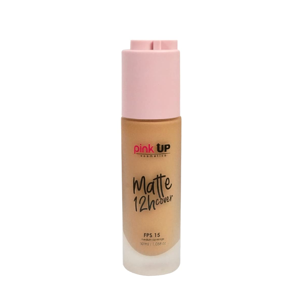 Pink Up Matte Cover bottle with pump for easy, long-lasting foundation application