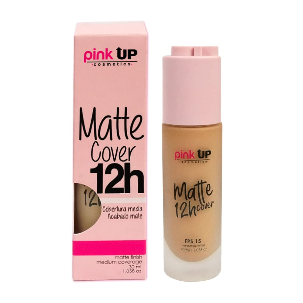 Face with matte finish using Pink Up Matte Cover for a soft velvet look