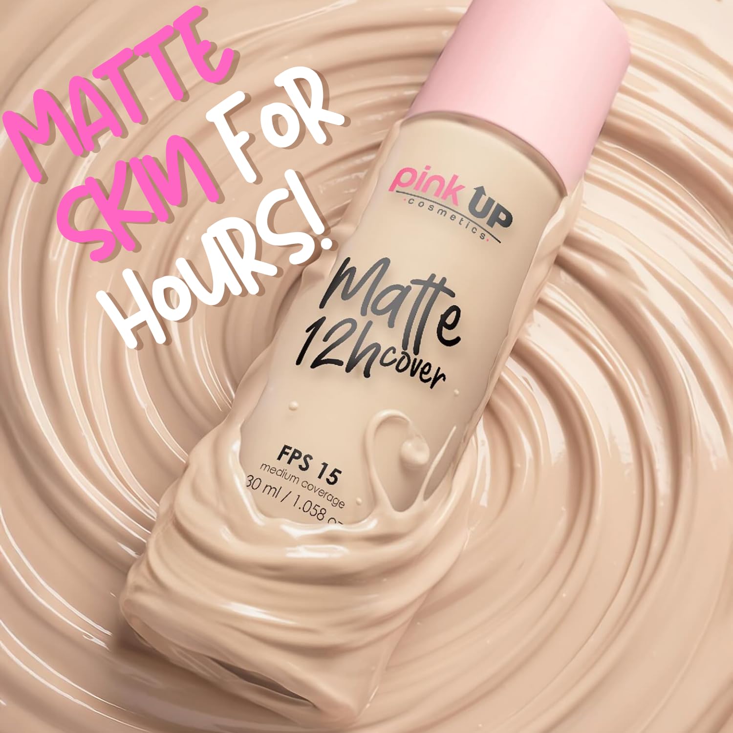 Swirl of Matte Cover texture showing lightweight blend for breathable wear