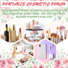 Pinkunn Spanish floral canvas makeup bag features vibrant patterns for personal style.