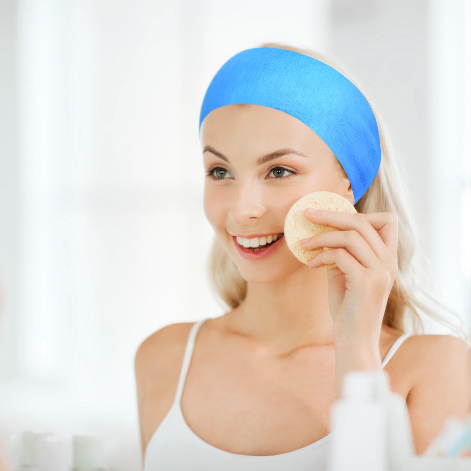PinkXHY 128-piece blue headbands pack supports multiple spa sessions