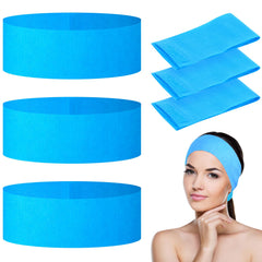 PinkXHY blue disposable spa headbands in sealed pack for salons