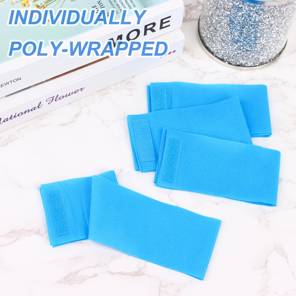 PinkXHY blue headbands secure hair during makeup application