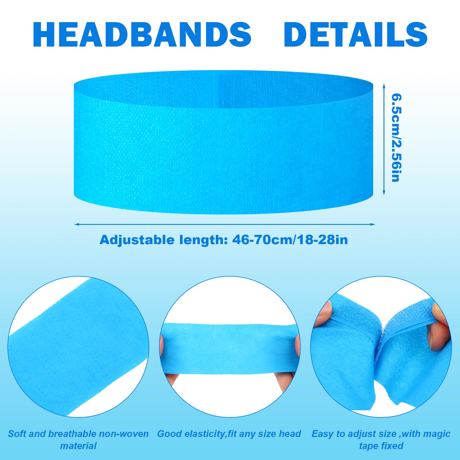 PinkXHY soft non-woven headbands wrap around the head during facial care