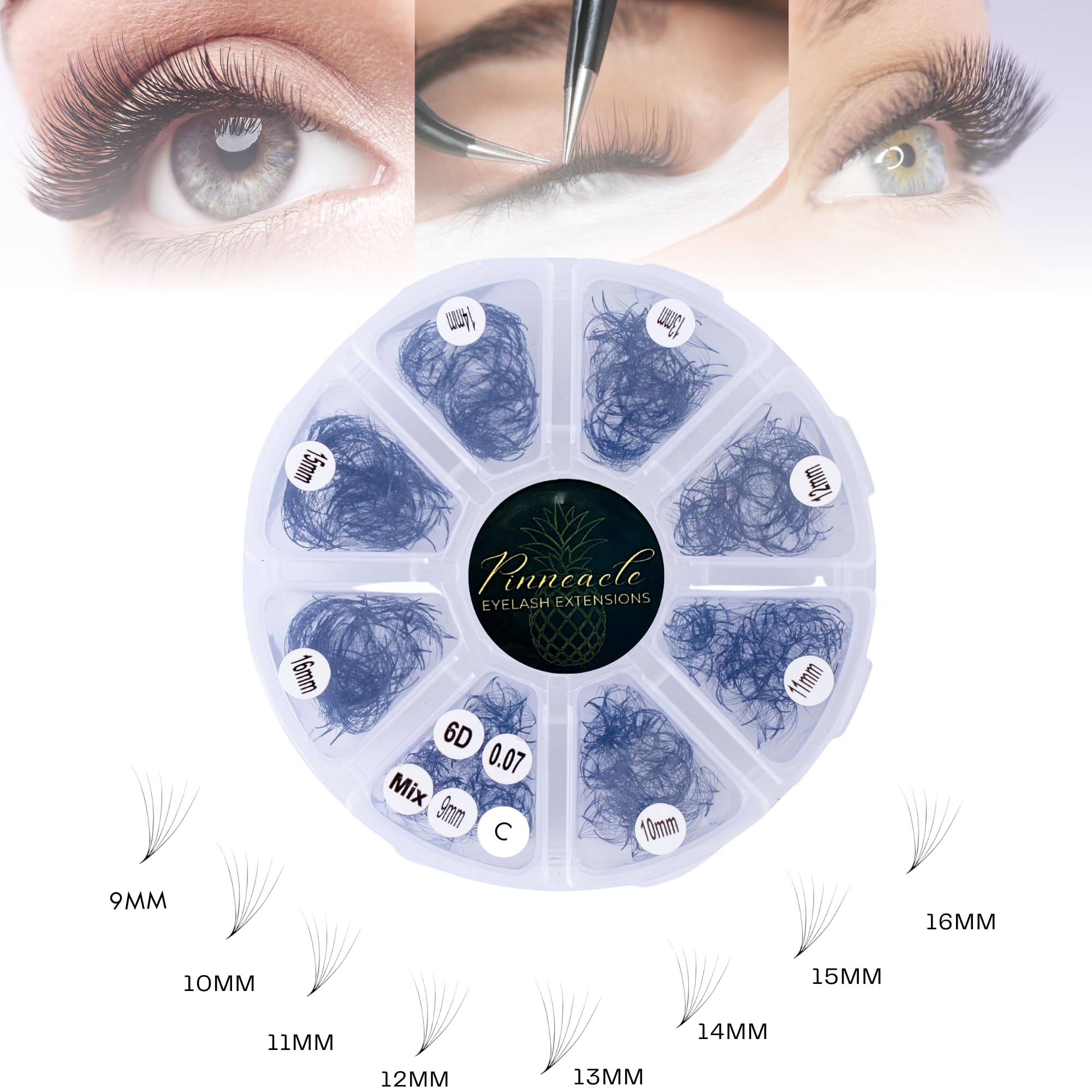 Pinneacle 0.07 thickness premade fans for clean, precise application.