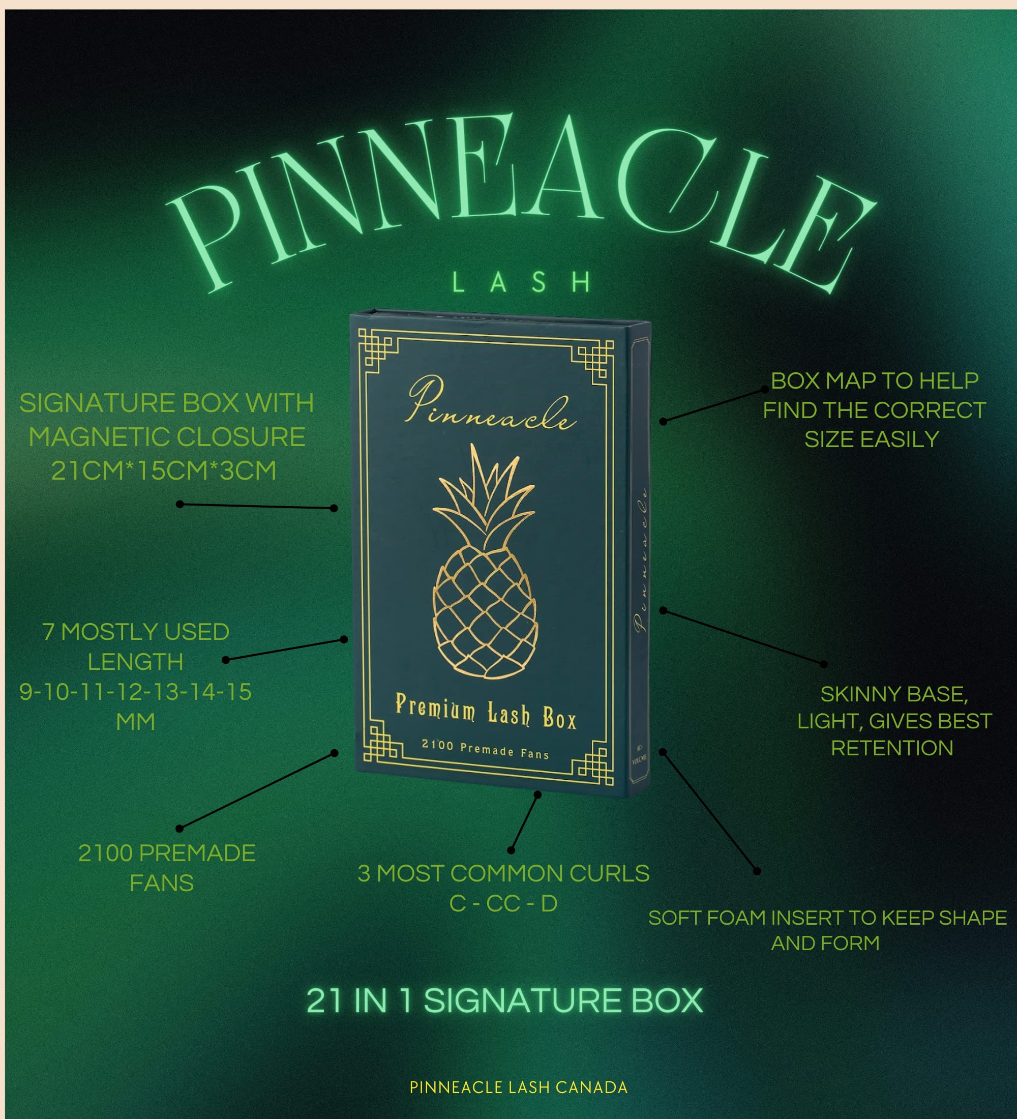 Pinneacle C, CC, D curls for customizable volume looks.