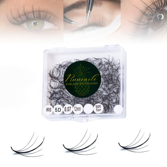 Pinneacle Promade Fans single-length wispy 12mm for precise application and natural-looking volume