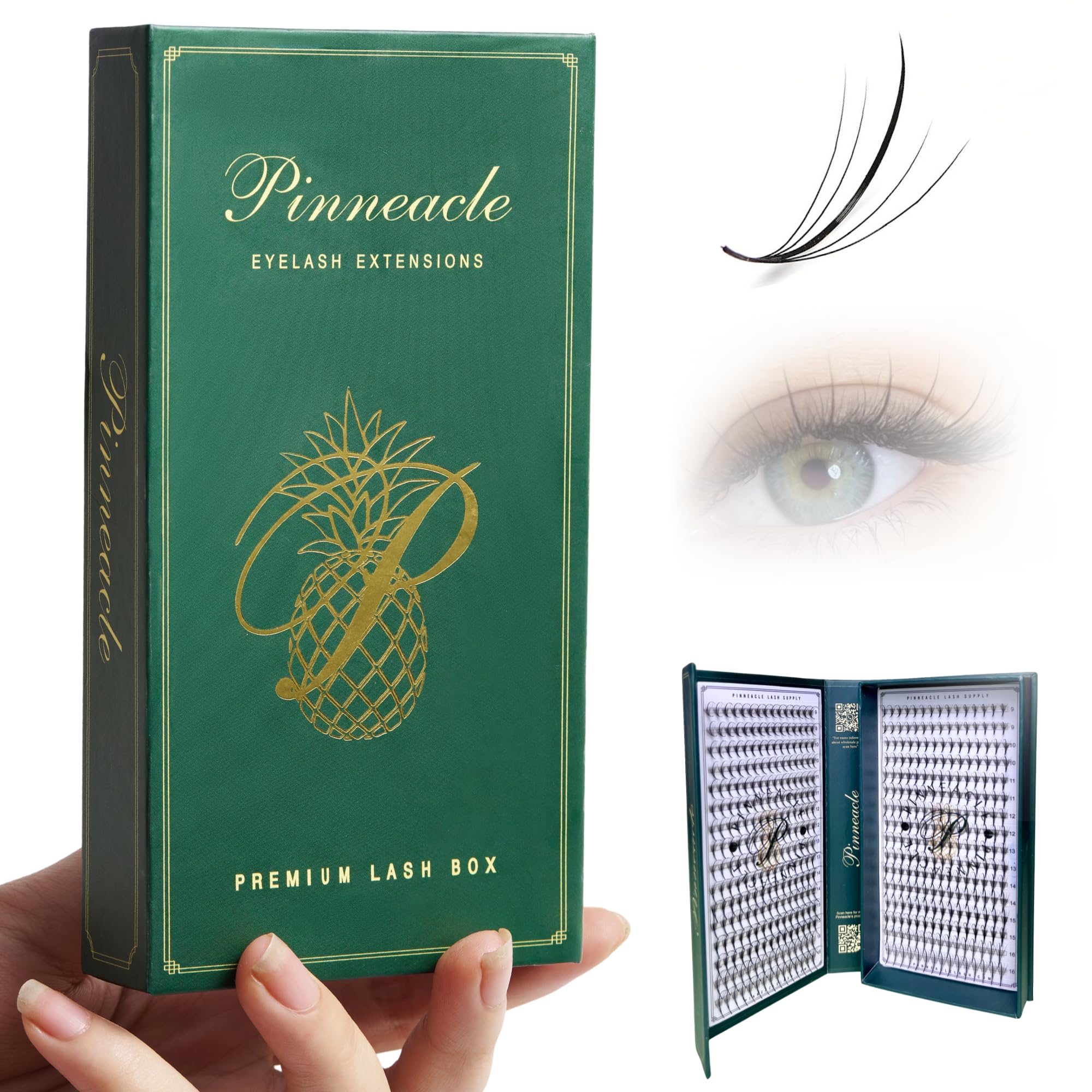 Pinneacle Wispy Promade Fans Box in black and brown open for fast mapping
