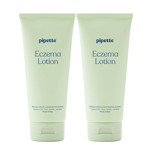 Pipette Eczema Lotion bottle with fragrance-free formula for newborn and sensitive skin