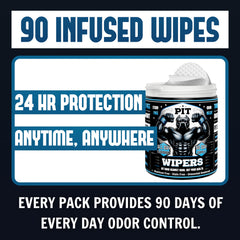 Pit Wipers aluminum-free and paraben-free label signaling clean routine.