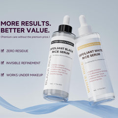 PIVETOS Black and White Rice exfoliant applied gently to refine texture.