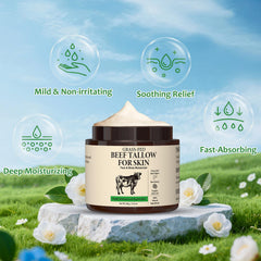 Pixellon Beef Tallow Honey Balm on the face provides gentle nourishment.