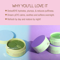 Pixi Day DetoxifEYE patches under-eye application demonstrates puffiness reduction potential.