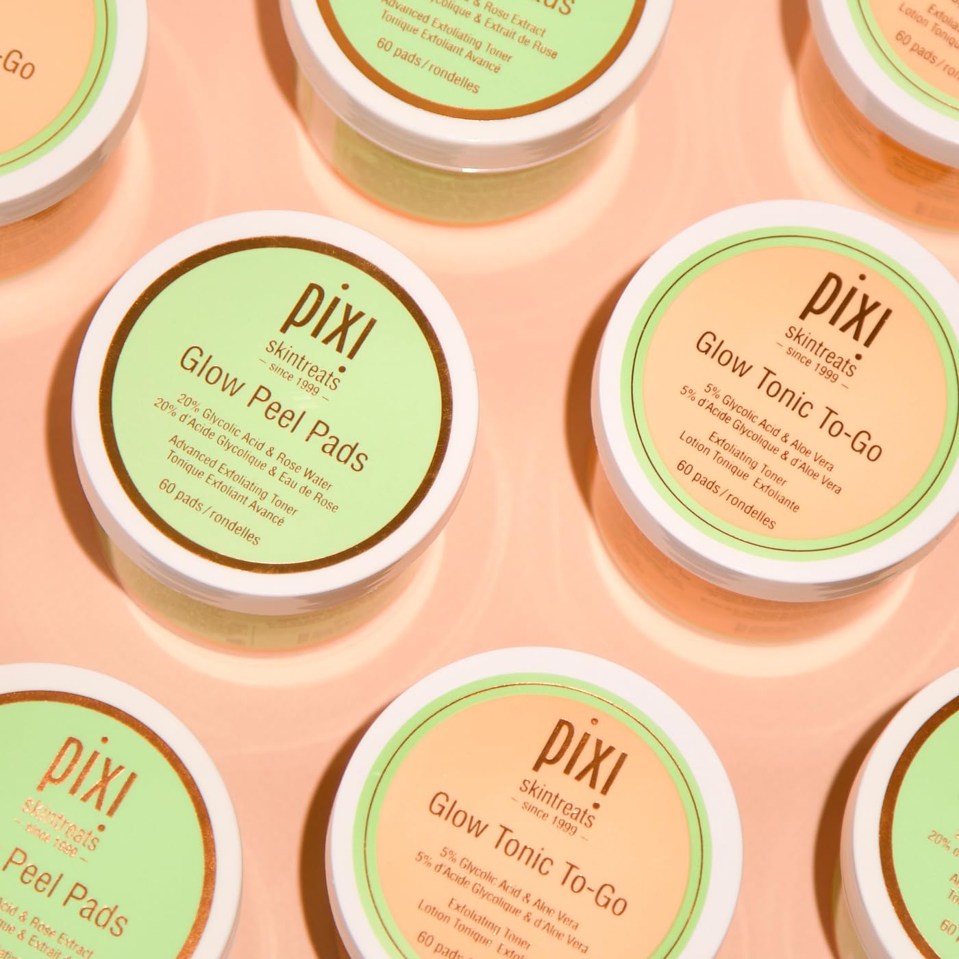 Pixi Glow Tonic to-Go ingredients highlight ginseng and aloe for balanced hydration.