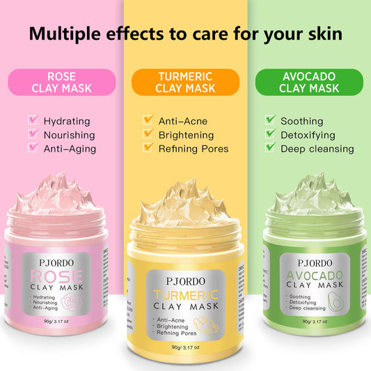 Pjordo avocado green tea clay mask jar for detox and smooth skin.