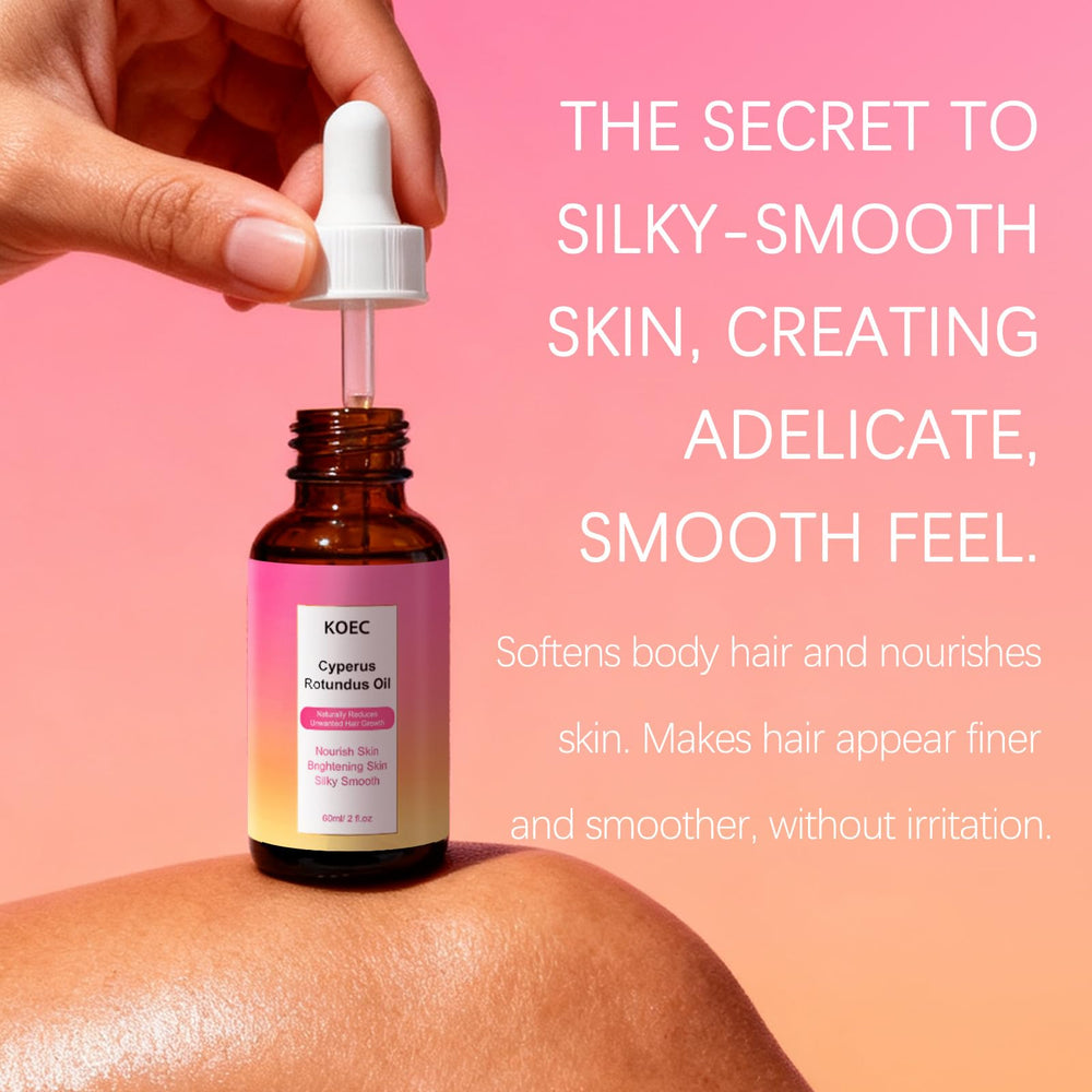PKQLQ Organic Cyperus Rotundus Oil body application on legs, smooth results.