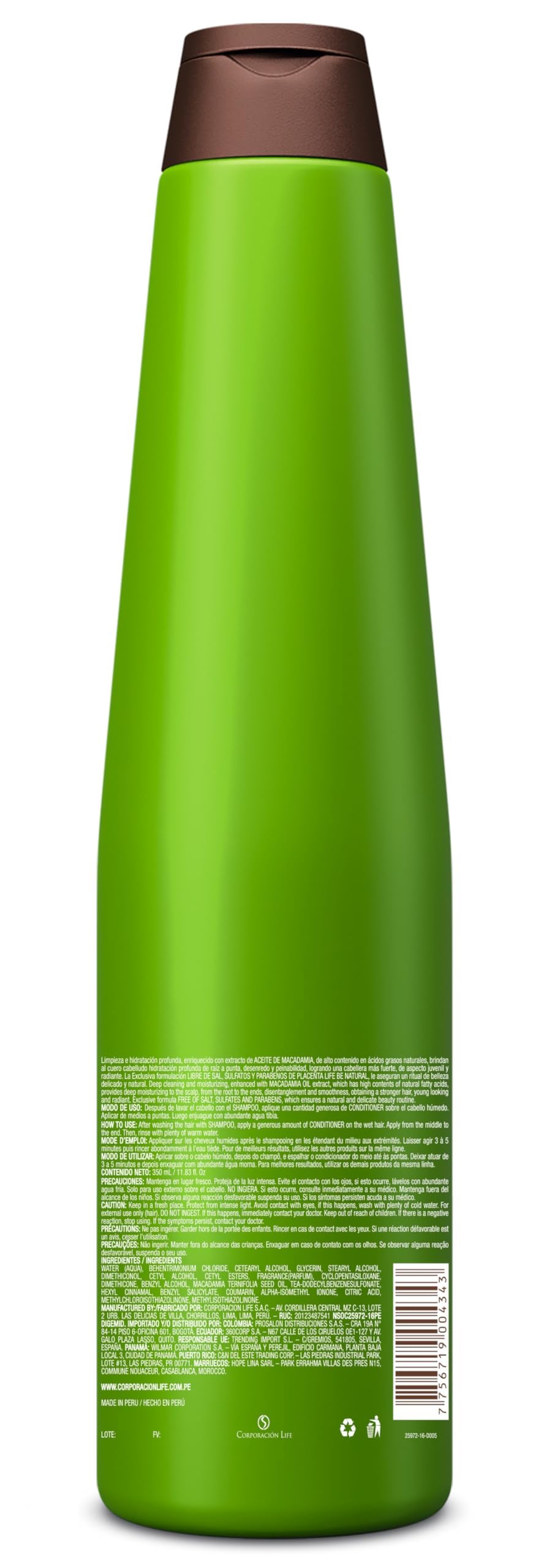 Placenta Life Be Natural Hydra Macadamia conditioner application shows easy, even coverage.