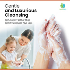 Plainly Earth hand soap leaves hands feeling soft after washing.