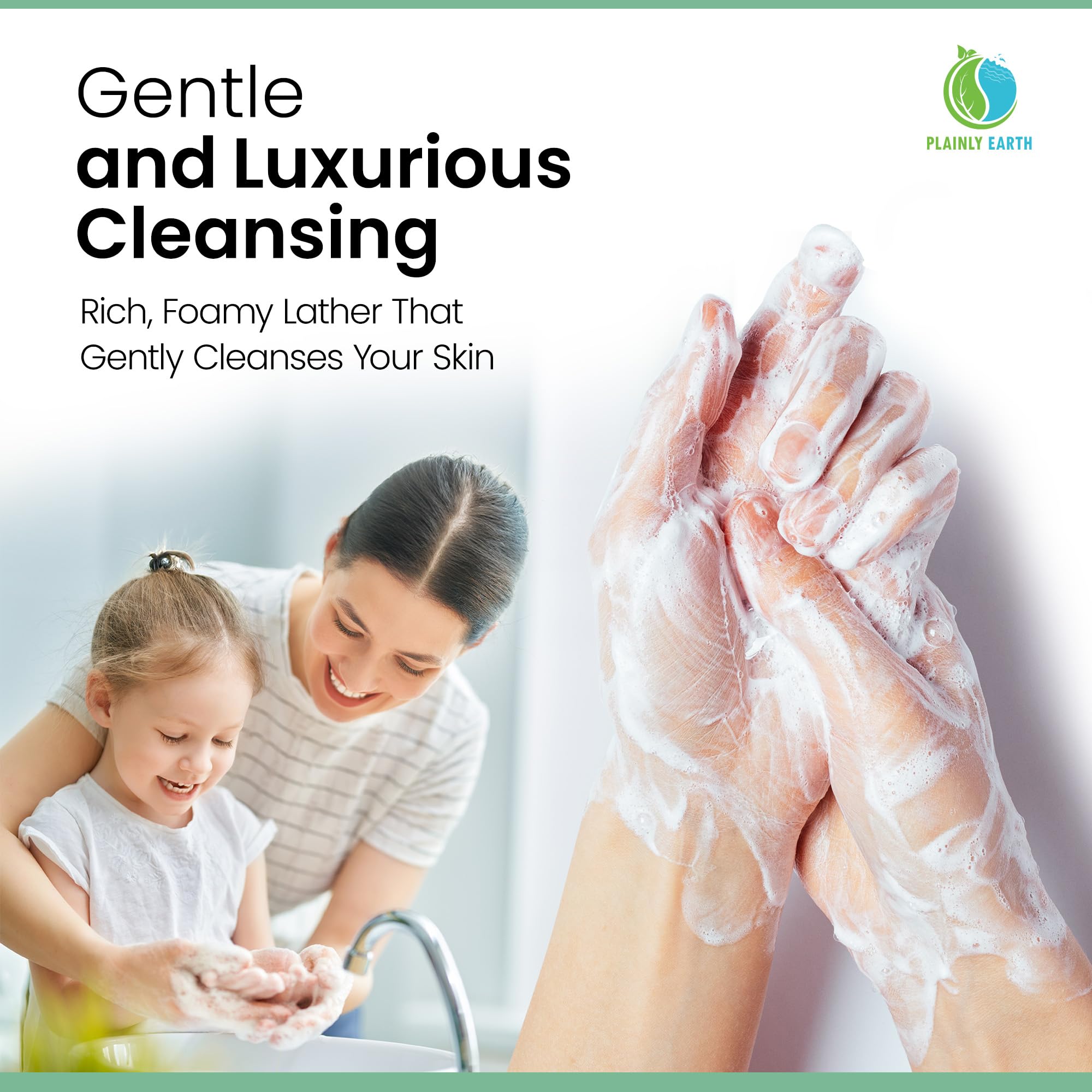 Plainly Earth hand soap delivers long-lasting freshness after each wash.