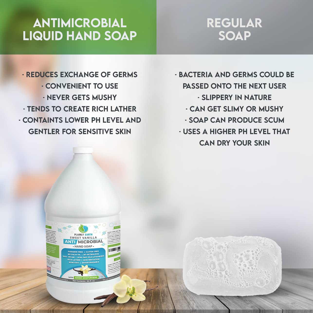 Plainly Earth skin-friendly moisturizing foam on hands after lathering