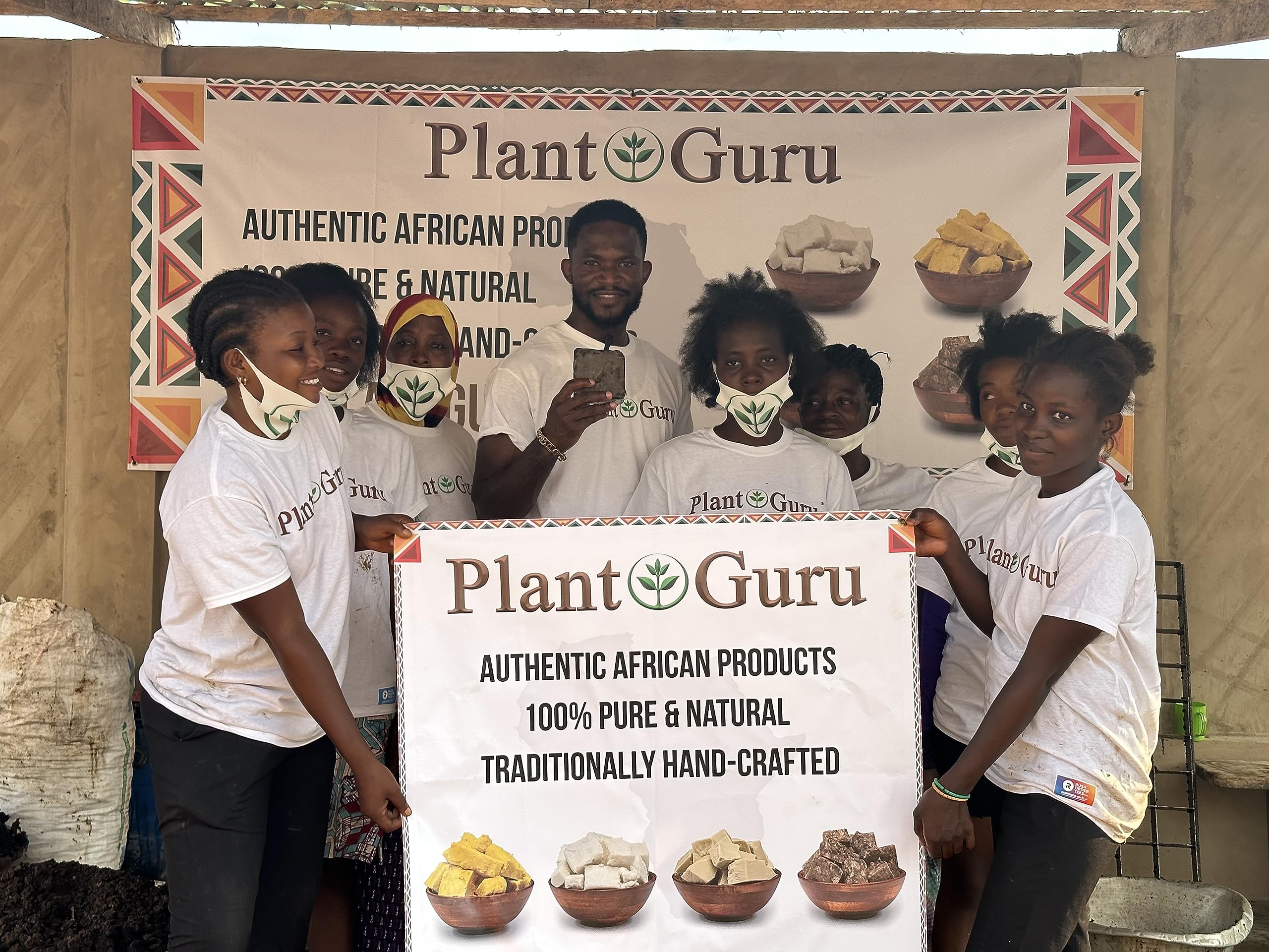 Plant Guru African Black Soap cross-section shows coarse plant ash texture
